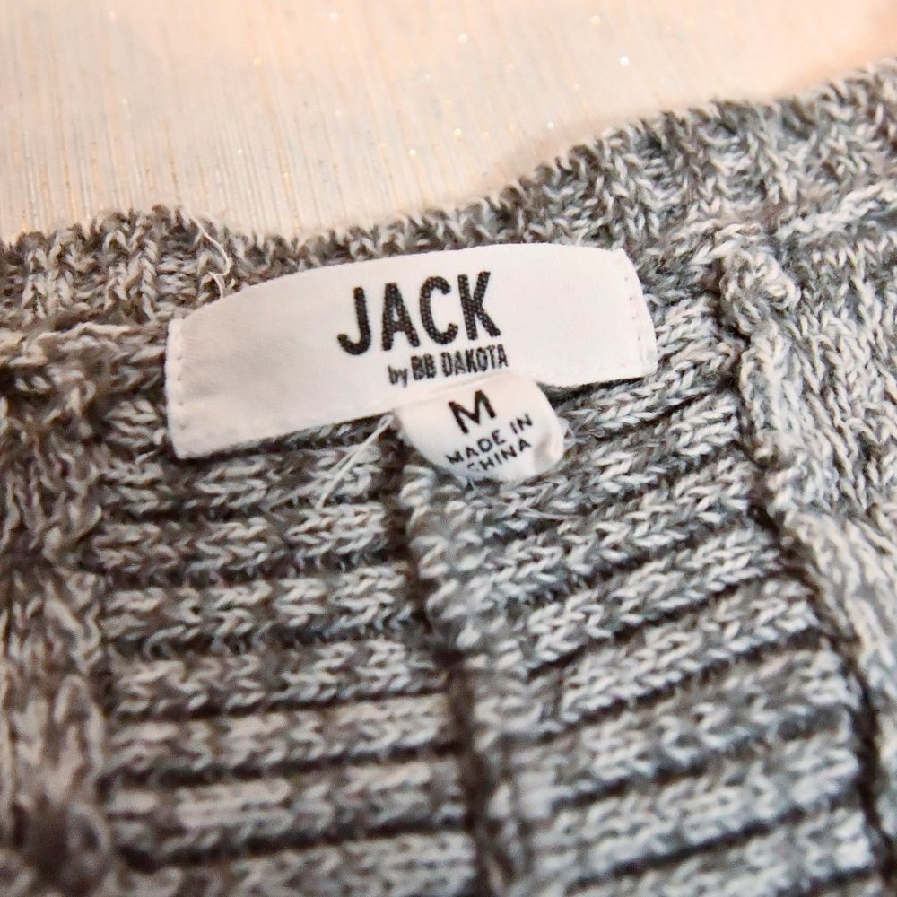 Jack X BB Dakota Gray and White Textured Knit Sweater - Picture 2 of 5